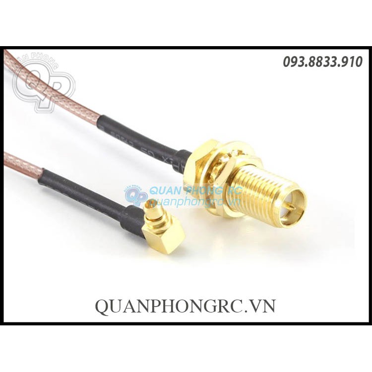 Dây chuyển jack MMCX 90 độ sang SMA  CÓ KIM KHÔNG KIM