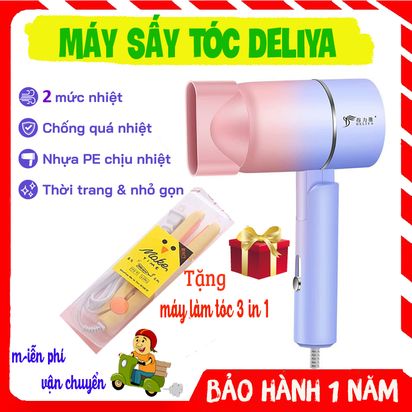Máy sấy tóc tạo kiểu mini công suất lớn DELIYA DLY-2600 - Máy sấy tóc 2 chiều nóng ấm - Máy sấy tóc ion âm - Máy sấy tóc giá rẻ bảo vệ tóc, không bị khô, xơ, rối