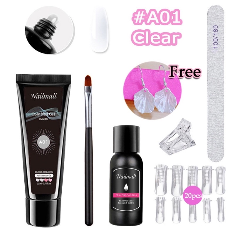 Set gel gôm đủ bộ tạo phom móng giản siêu bền tự nhiên