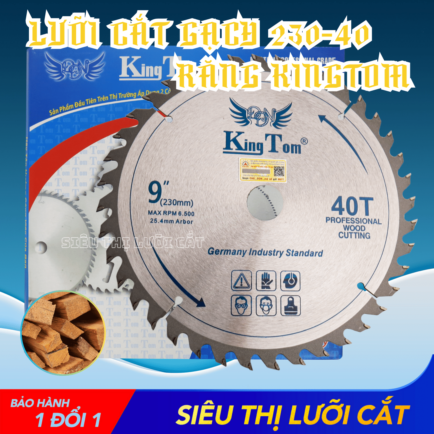 Lưỡi Cưa - Lưỡi Cắt Gỗ 230-40 Răng KingTom - Chuyên Gỗ Có Đinh