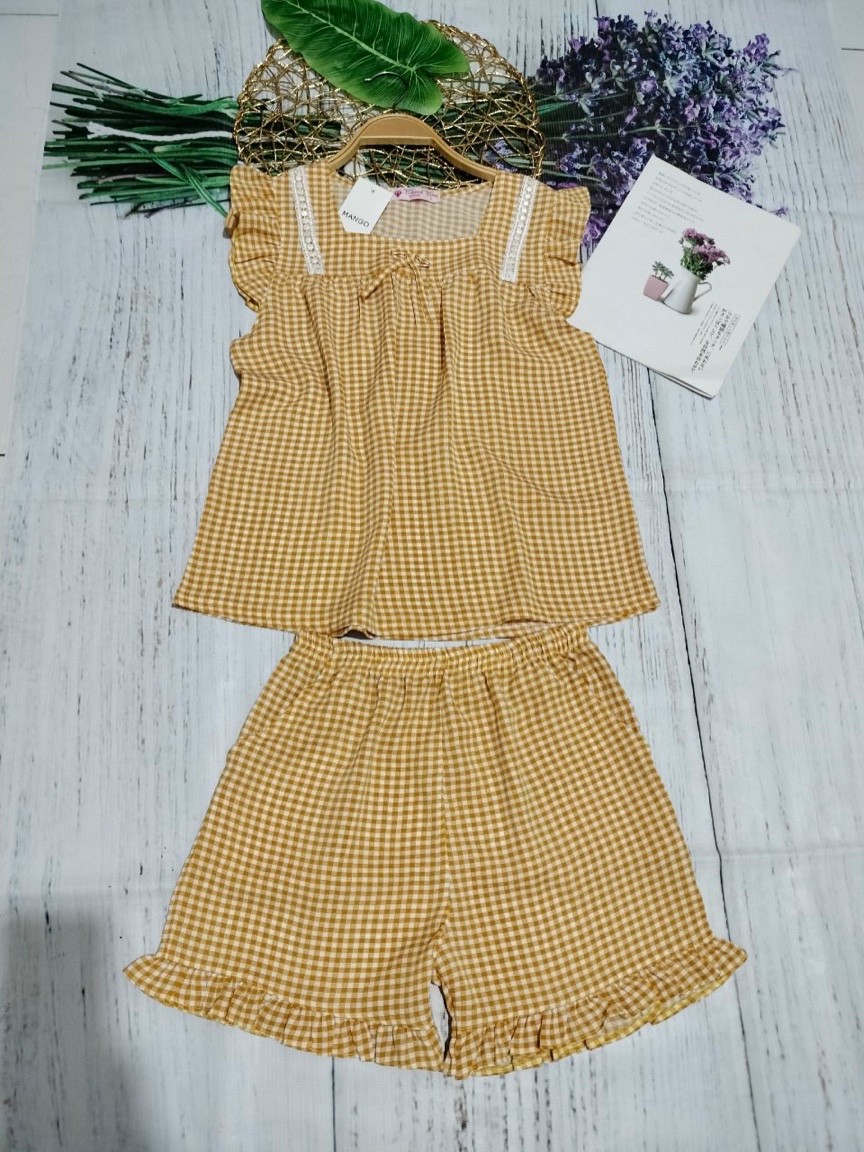 Đồ bộ mango quần đùi tay cánh tiên , đồ bộ đùi mặc nhà, lụa mango cao cấp.