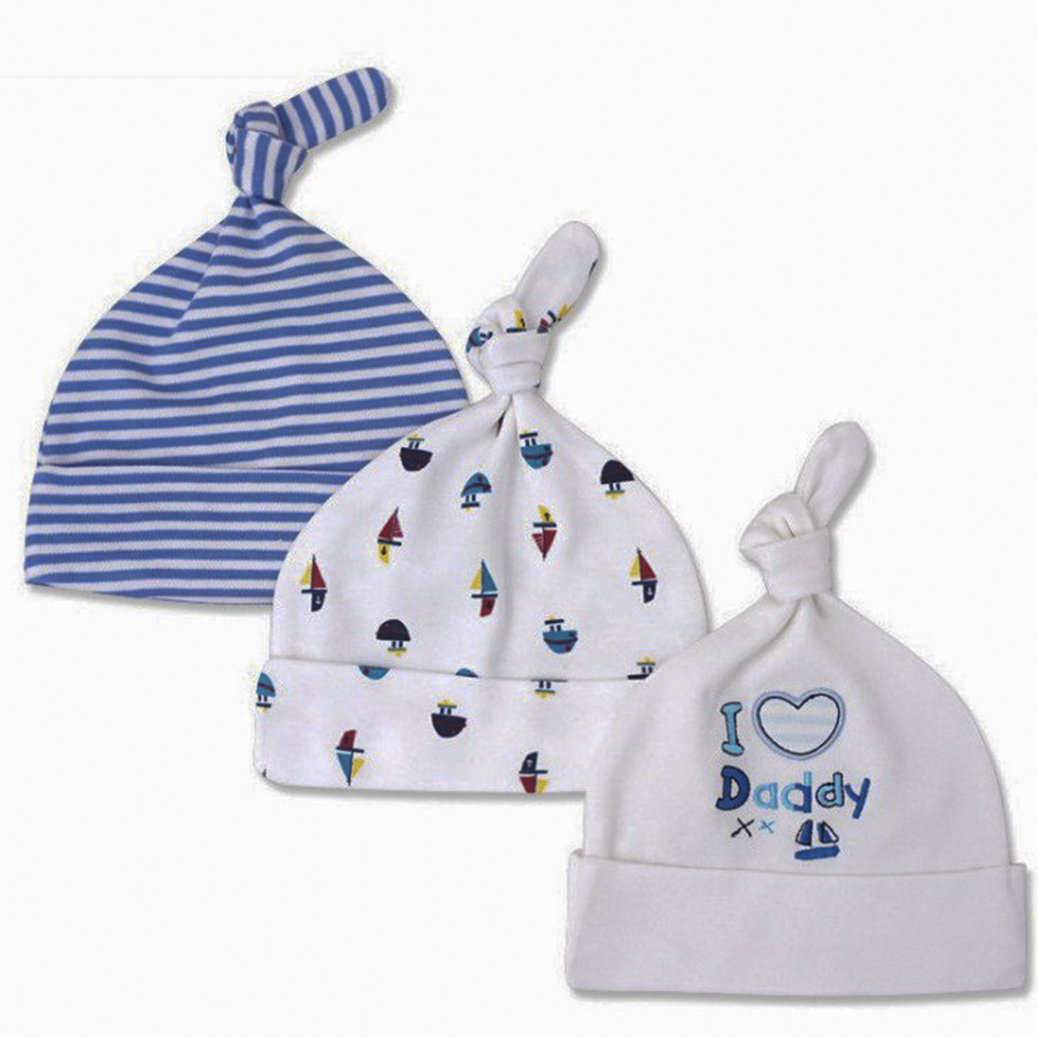 Bộ 3 mũ thắt nút Mom's care cho bé sơ sinh đến 6 tháng