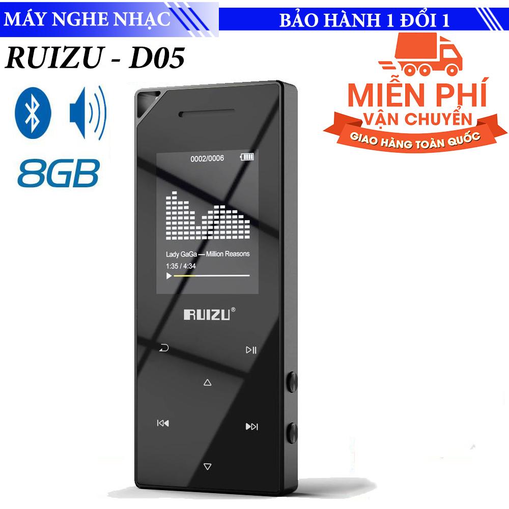 Máy nghe nhạc thể thao MP3 Bluetooth Ruizu D05 Bộ nhớ trong 8Gb - Khung viền cắt CNC cao cấp điều khiển cảm ứng có loa ngoài