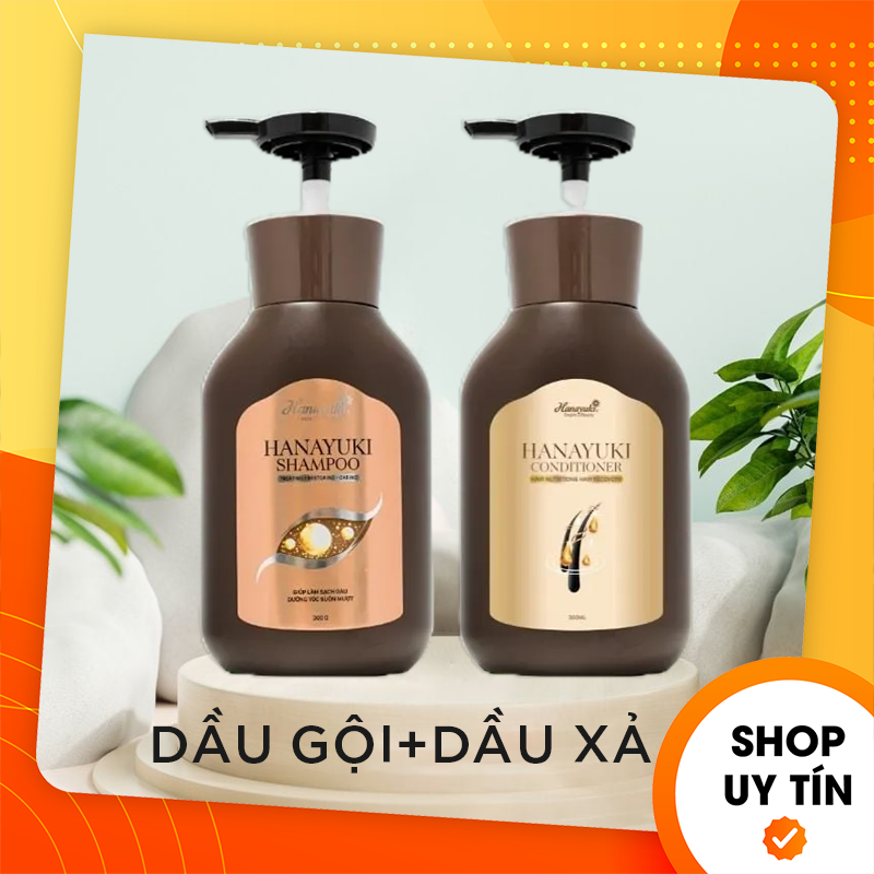 Combo Dầu gội Hanayuki Shampoo thảo dượᴄ + Dầu xả Hanayuki Conditioner - Mỹ phẩm Hanayuki