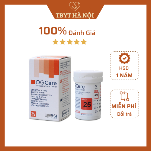 [CHÍNH HÃNG] Que thử đường huyết Ogcare - Hộp 25 que