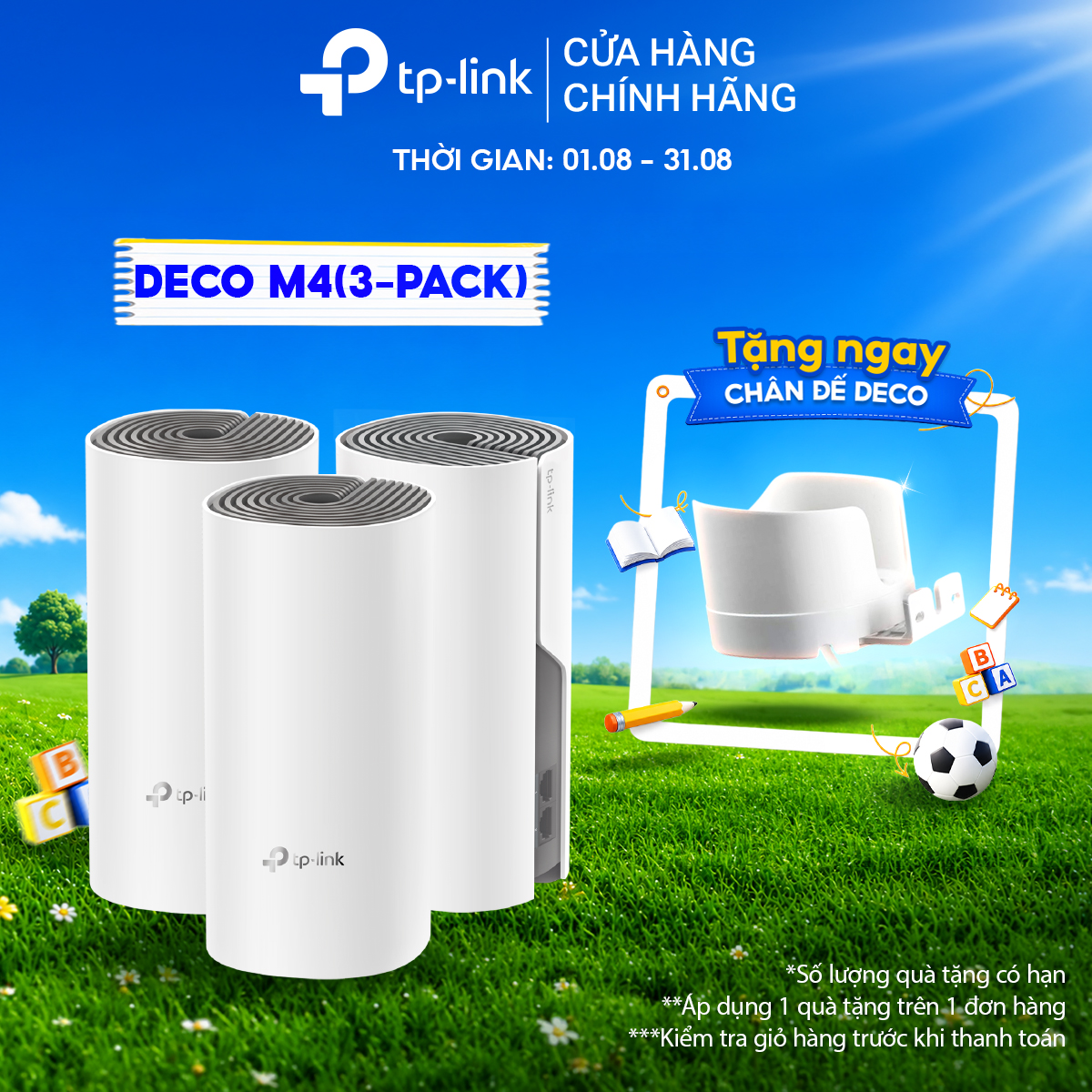 Hệ Thống Wifi Mesh TP-Link Deco M4 cho gia đình AC1200 độ phủ lên tới hơn 372 mét vuông - Hãng phân phối chính thức