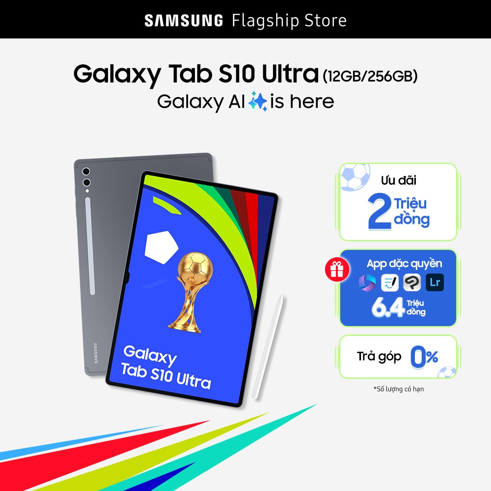 [SIÊU SALE GIỮA NĂM 20H 5-8.6] Máy tính bảng Samsung Galaxy Tab S10 Ultra, Galaxy AI, mỏng nhẹ nhất, trợ lý note, S Pen đa nhiệm
