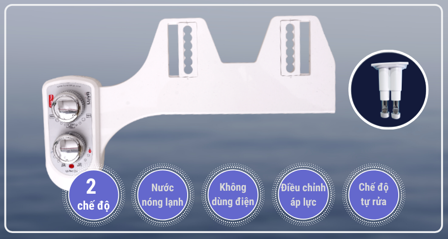 Vòi rửa, xịt vệ sinh thông minh Luva Bidet LB202, 2 Chế Độ Rửa, Có Nóng Lạnh, Chính Hãng, BH 3 Năm, Linh Kiện Nhập Khẩu 100% Hàn Quốc