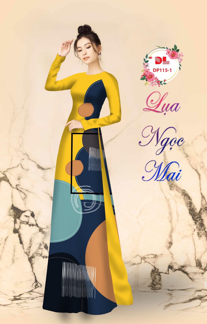 The Deliaa VẢI may áo dài gam vàng quyền lực ,lập thể đẹp ,chất lụa mềm rủ co dãn mặc mát giá cả bộ kèm vải quần