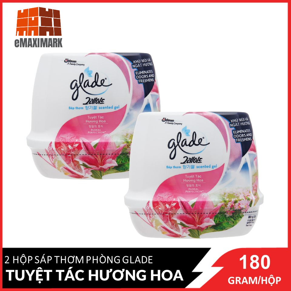 Combo 2 sáp thơm glade tuyệt tác hương hoa 180gx2