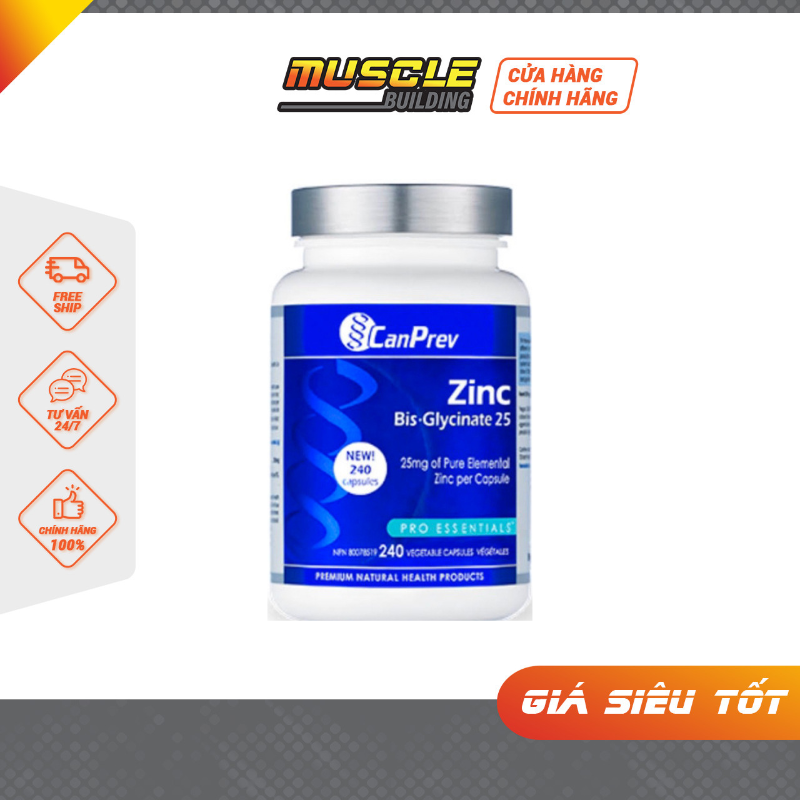 Viên kẽm Zinc Canprev tăng cường s.i.n.h .l.ý, hỗ trợ miễn dịch Zinc CanPrev’s Zinc Bis-Glycinate 25mg & 50mg