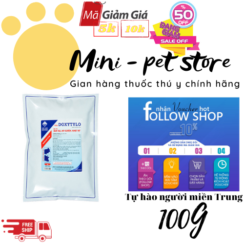 [100G KHÁNG SINH] HEN, KHÒ KHÈ (CRD) - VIA DOXYTYLO  (THÚ Y VIỆT ANH)