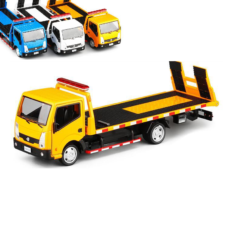 Xe mô hình ô tô cứu hộ Nissan cabstar bằng kim loại mô hình xe tỉ lệ 1:32 có âm thanh và đèn mở 2 cửa xe đồ chơi trẻ em