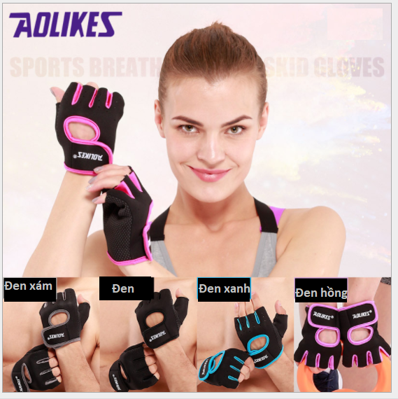 🔥AOLIKES🔥GĂNG TAY TẬP GYM CHÍNH HÃNG AOLIKES✊CƠ BẢN✊GĂNG TAY THỂ THAO NAM NŨ