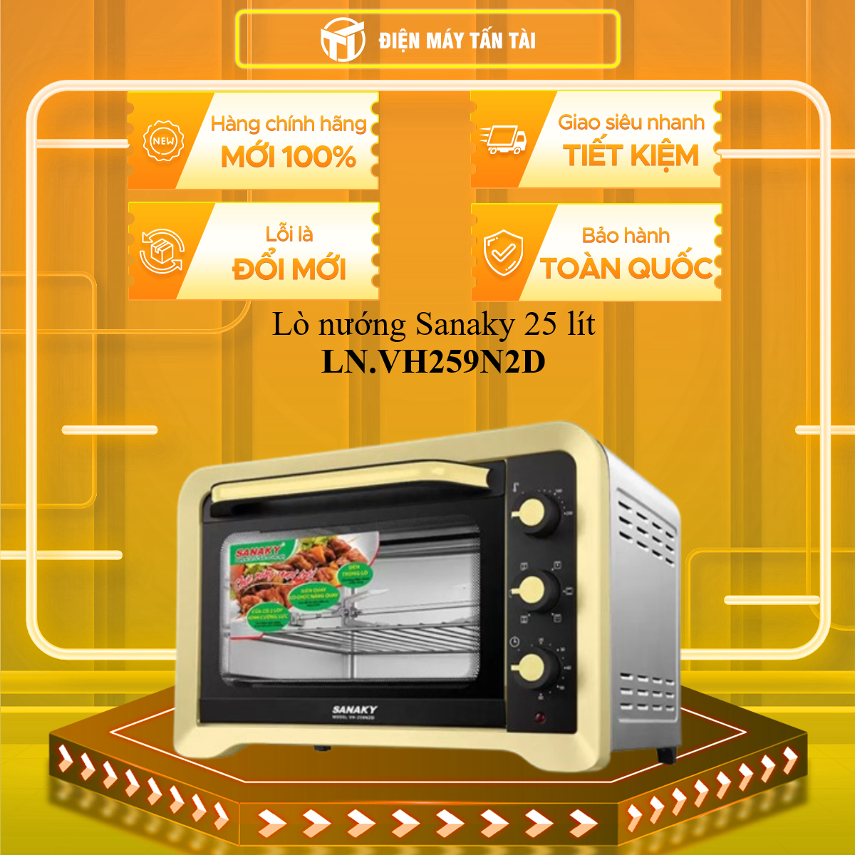Lò nướng Sanaky 25 lít LN.VH259S2D / LN.VH259N2D - BẢO HÀNH CHÍNH HÃNG - MIỄN PHÍ GIAO HCM