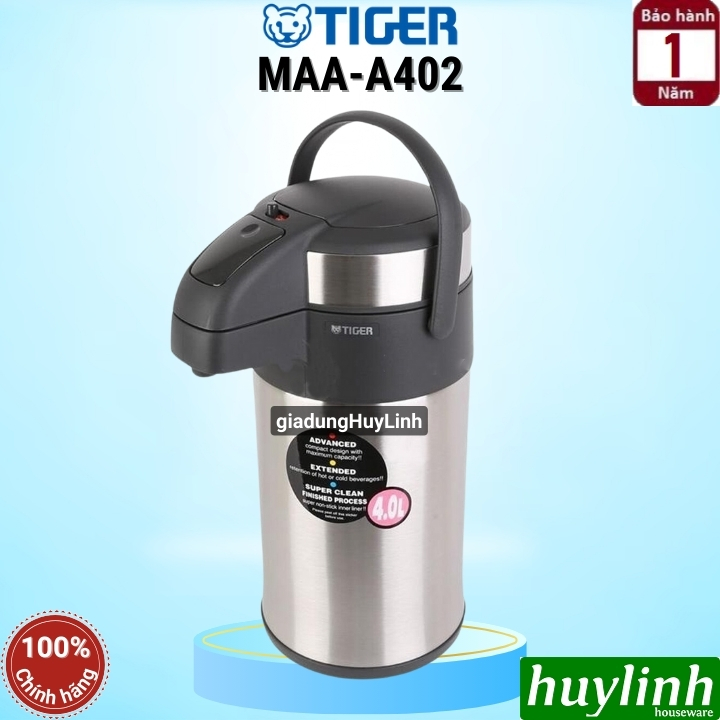 Bình thủy giữ nhiệt bấm rót tiger maa-a402 - dung tích 4 lít