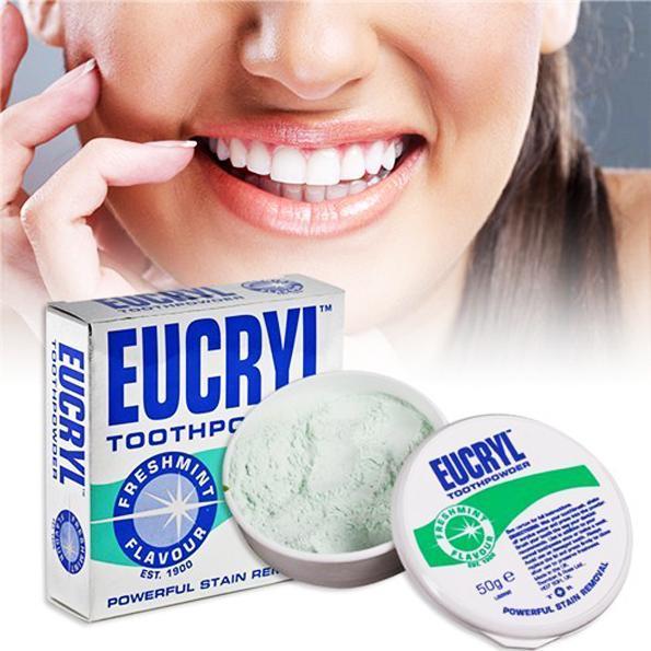 [HCM]Bột tẩy trắng răng Eucryl 50g từ Anh Quốc Mẫu mới
