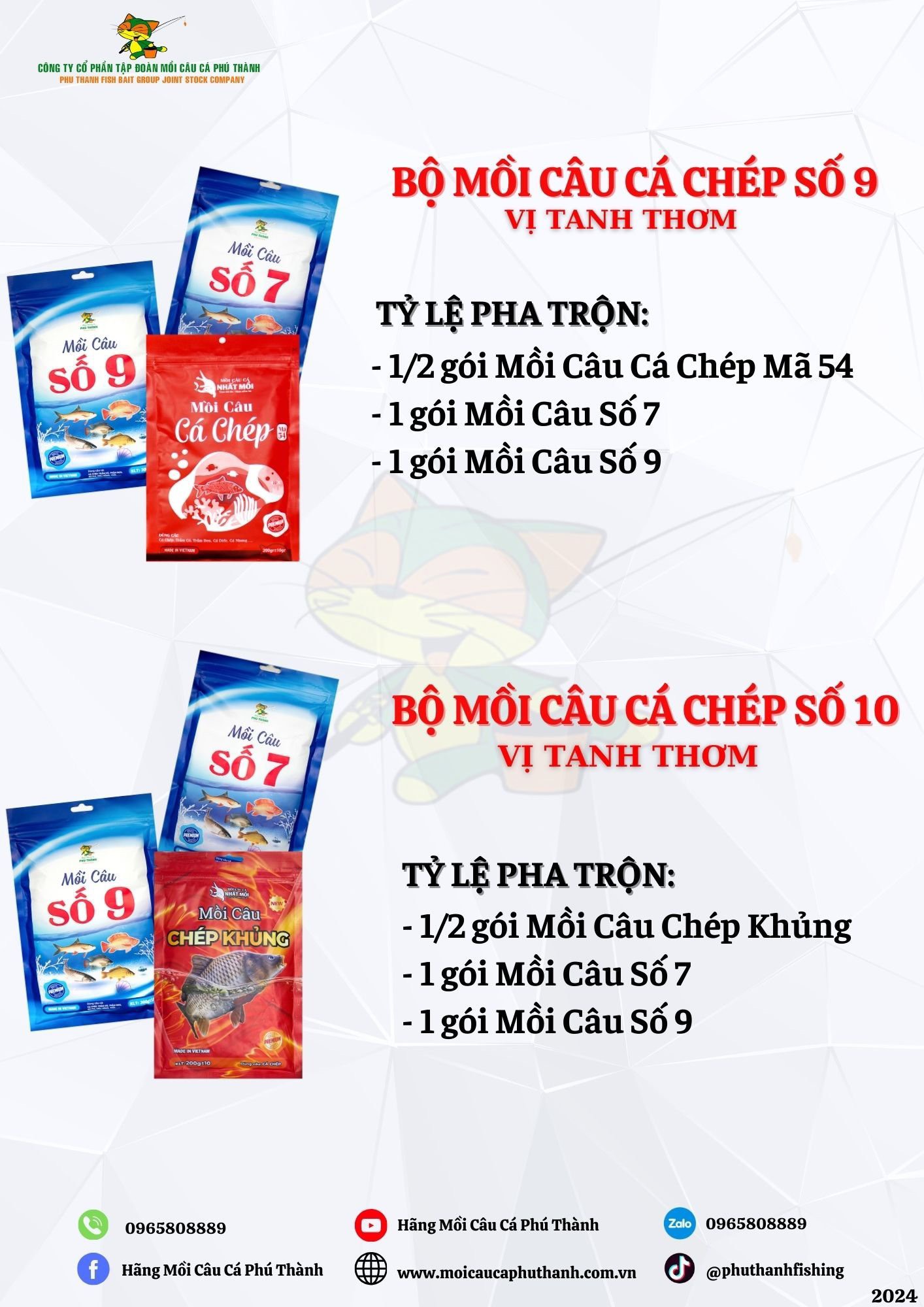 Bộ mồi câu chép số 9 - số 10