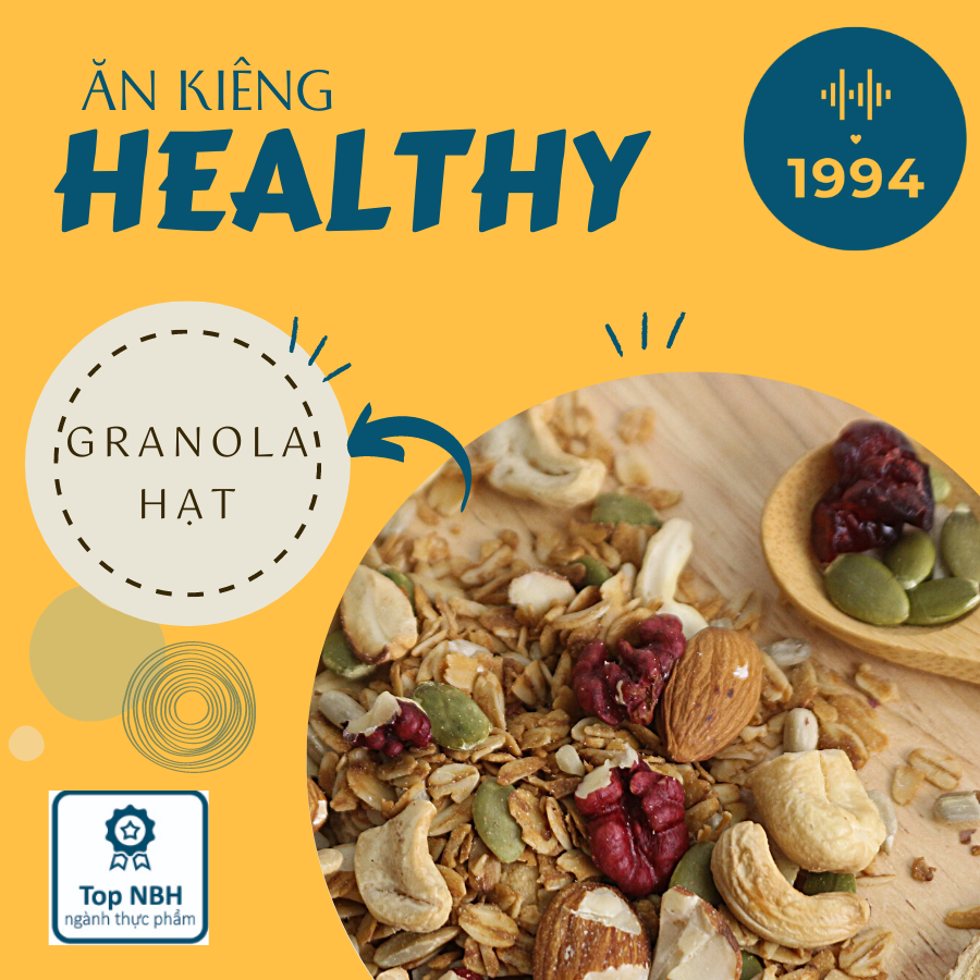Ngũ cốc Granola 500gr 1994food - Yến mạch rang giòn mix hạt dinh dưỡng