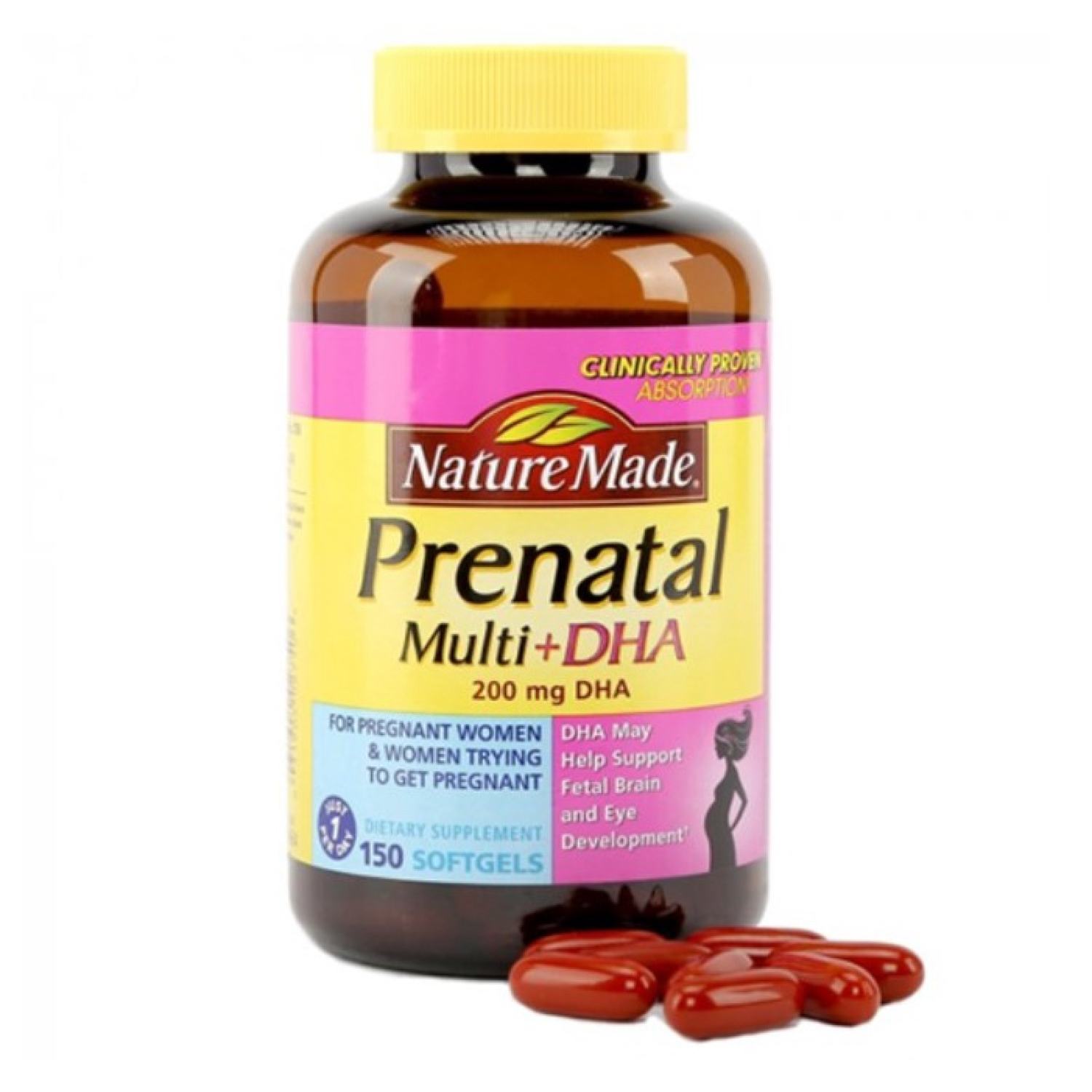 Vitamin Tổng Hợp Cho Mẹ Bầu Nature Made Prenatal Multi + DHA 200mg DHA