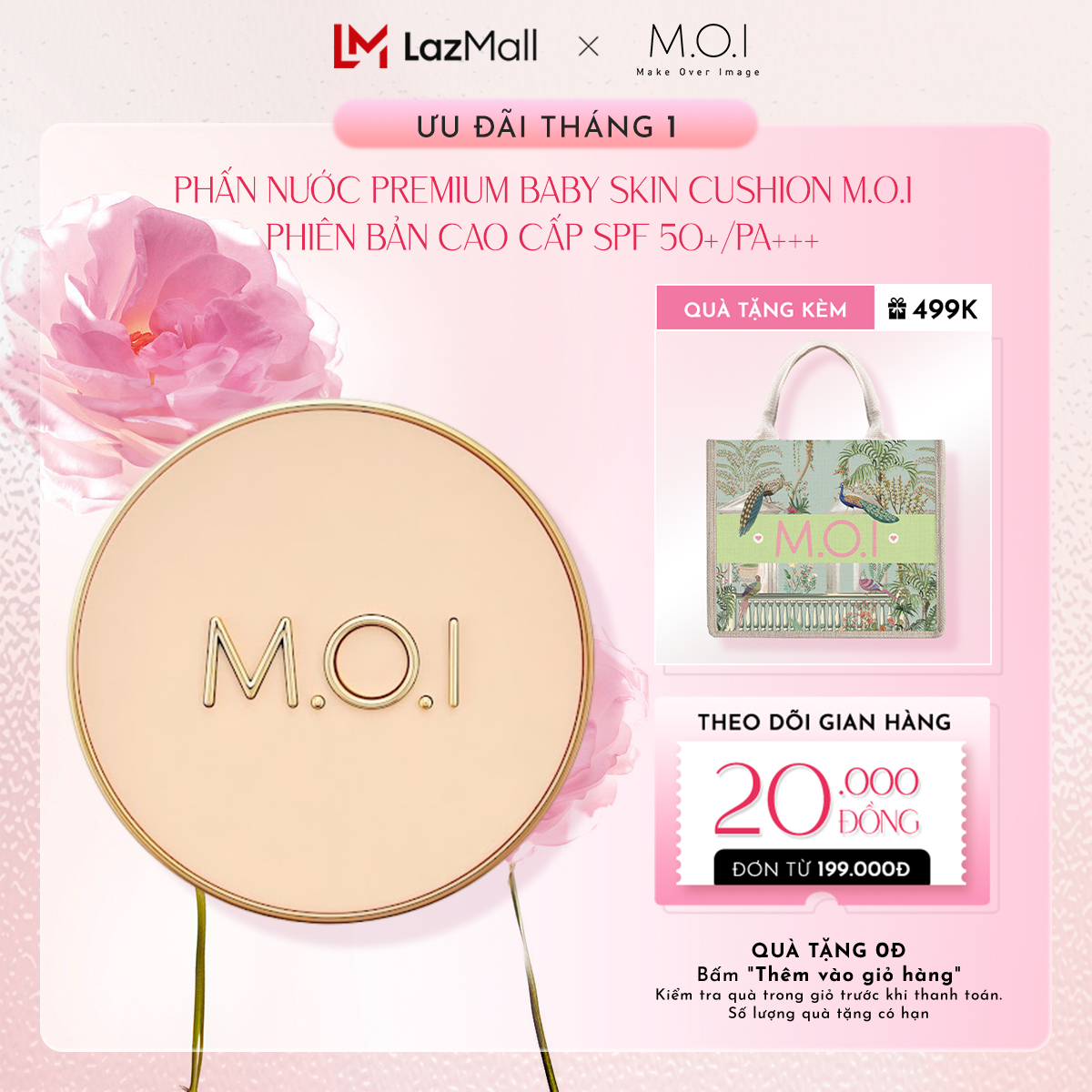 Phấn nước M.O.I Premium Edition Baby Skin Cushion Phiên bản cao cấp SPF 50+ PA+++ 12g