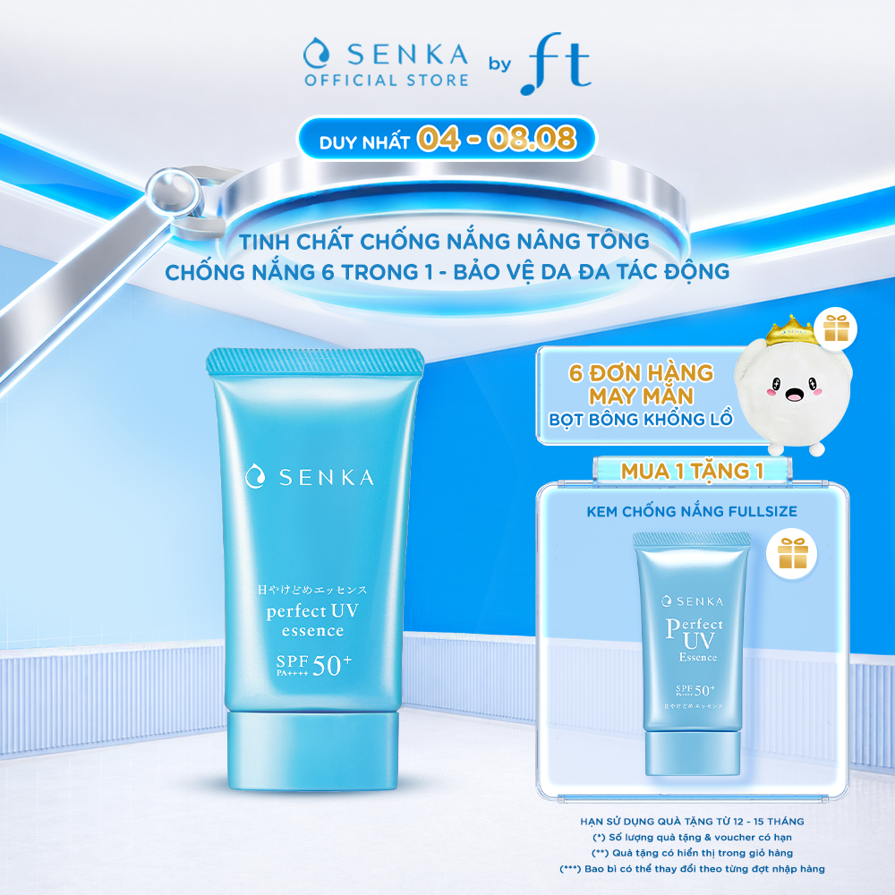 Kem chống nắng nâng tông cho da dầu dạng essence SENKA PERFECT UV ESSENCE A 50G
