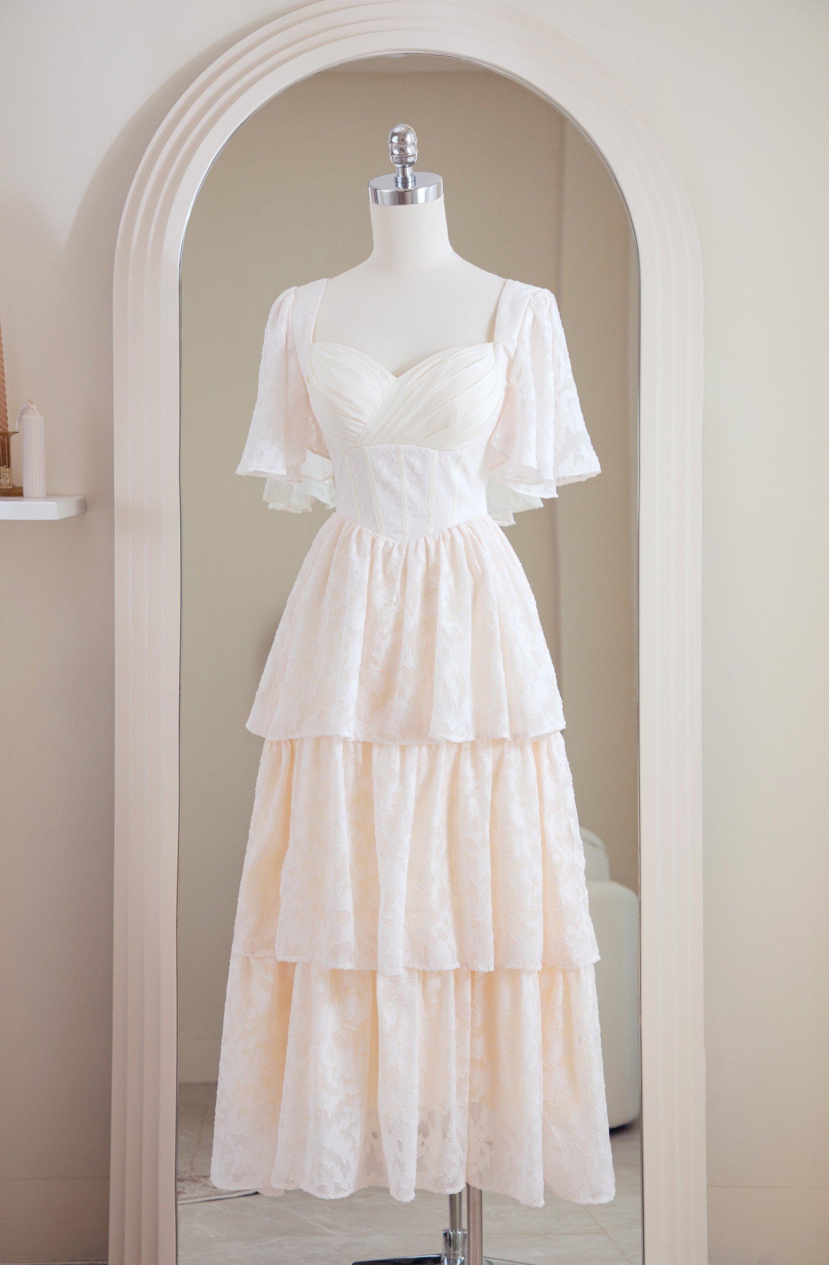 Sò vintage - sommer đầm xòe 3 tầng tay phồng