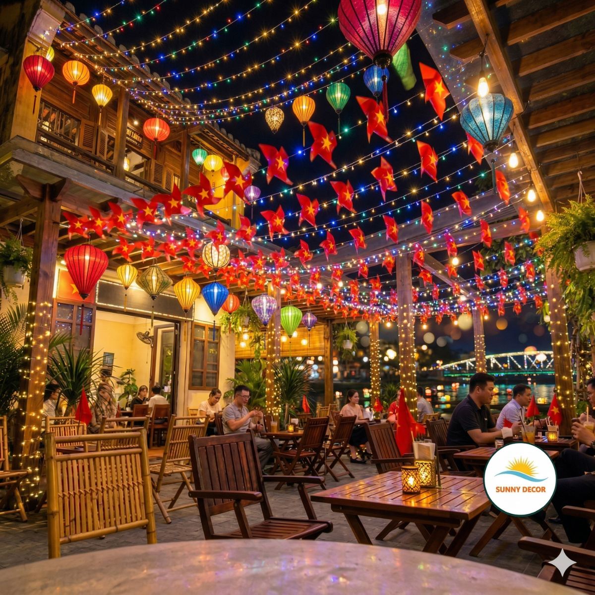 [30/4 -2/9 ] Combo 30 Chong Chóng Cờ Đỏ Sao Vàng [10 mét dây] Chống Nắng Mưa Trang Trí Ngõ Xóm, Trường Học, Sự Kiện Lễ Hội