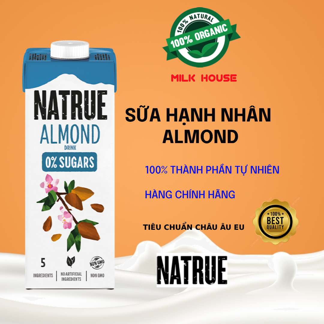 [HCM]Sữa hạt NATRUE vị Hạnh nhân không đường - Tiêu chuẩn Châu Âu 1000ml