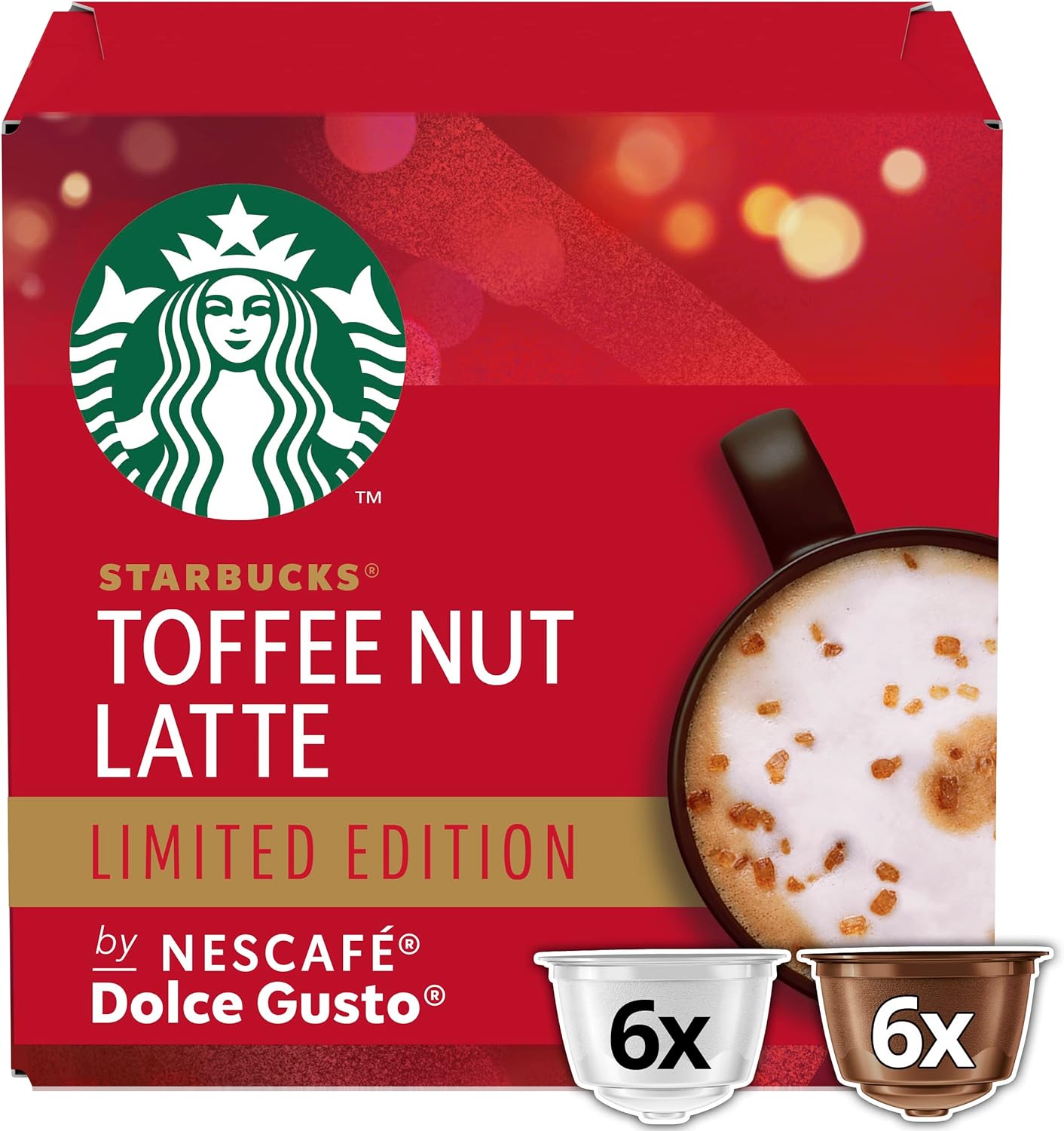 Starbucks® Toffee Nut Latte by NESCAFÉ® Dolce Gusto® - 12 Capsules , DATE 30/09/2024