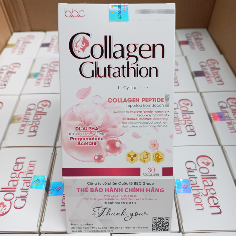 Viên uống trắng da tăng nội tiết tố collagen glutathion bbc