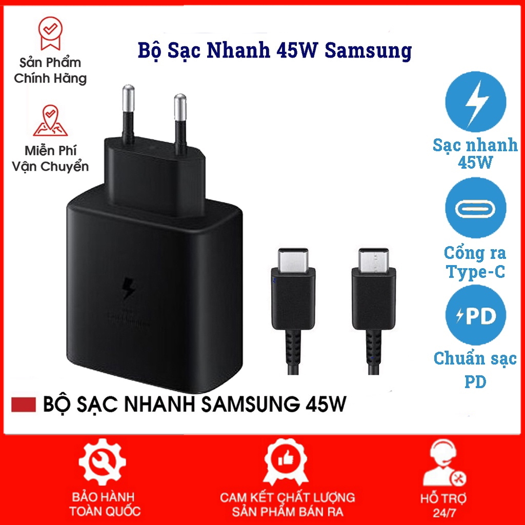 Bộ sạc nhanh 45w samsung note 10 plus/s20 ultra plus 5g/note 20/note 20 ultra 5.