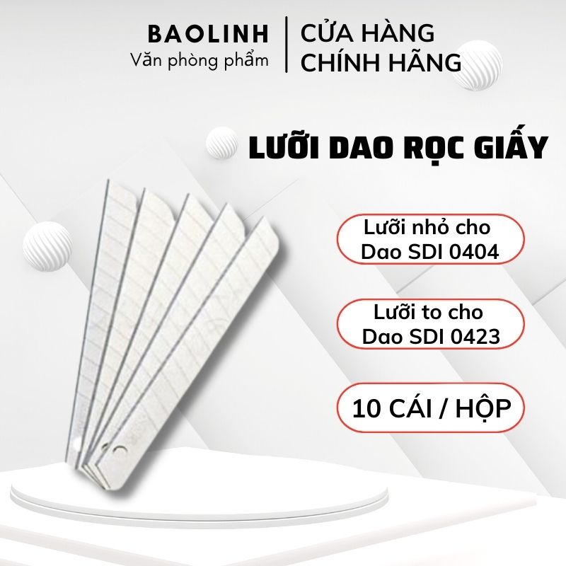 Lưỡi dao dọc giấy - lưỡi dao trổ sdi nhỏ 0404 / lớn 0423 loại tốt, siêu bền - vanphongpham.baolinh