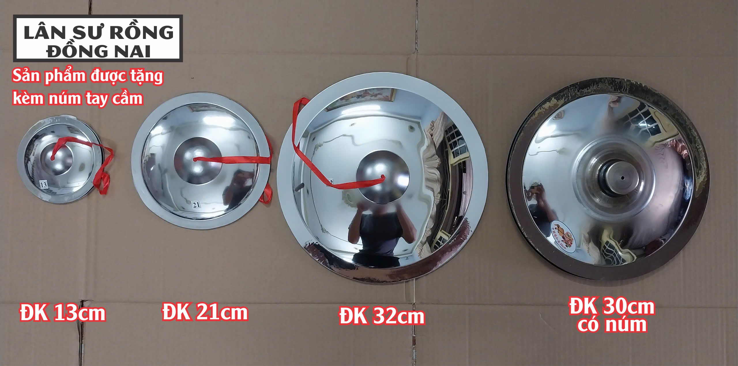 Chập cheng inox nạo bạt inox chập cheng múa trống lân 1 cặp (Tặng kèm núm tay cầm)