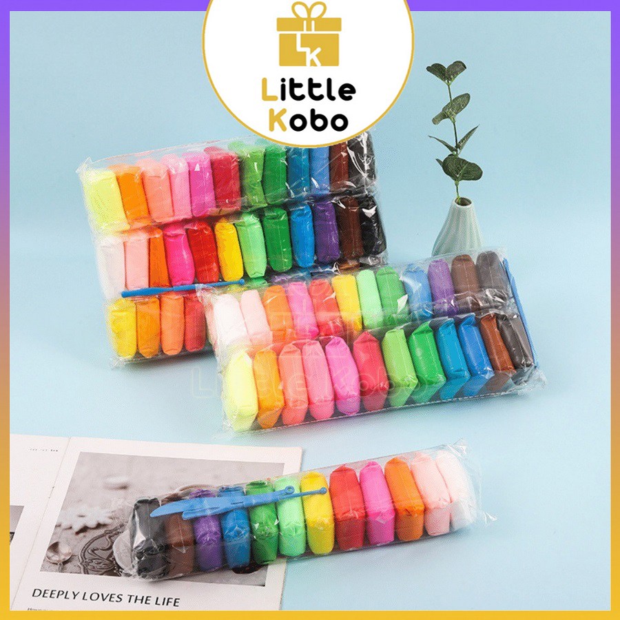 Loại To Combo Đất Sét Tự Khô Nhật Bản 12 24 36 Màu Cao Cấp Đồ Chơi Trẻ Em Trí Tuệ Phát Triển Tư Duy - Little Kobo