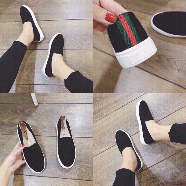 Giày slipon nữ trơn viền gót hàng loại đẹp