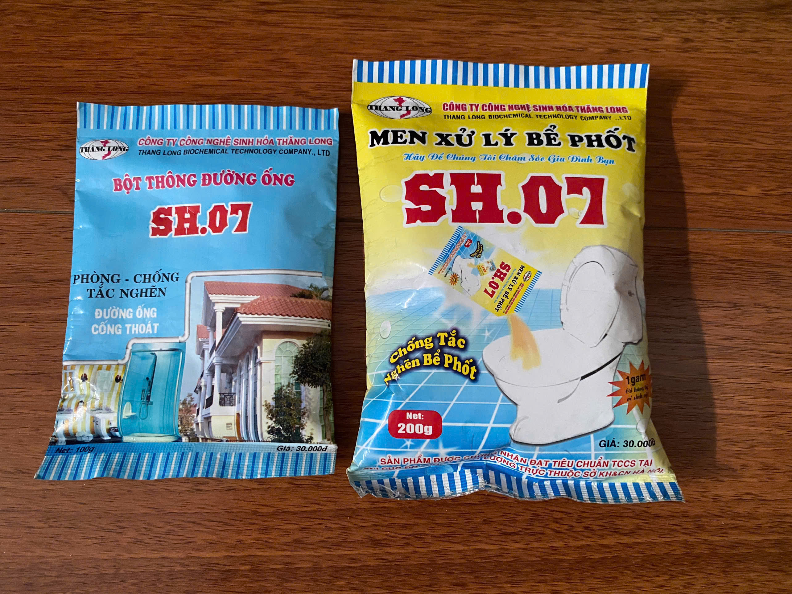 Combo 10 gói ( 5 Gói Bột Thông Tắc sh07 + 5 Gói Men Xử Lý Bể Phốt sh07 ) Tặng 1 Gói
