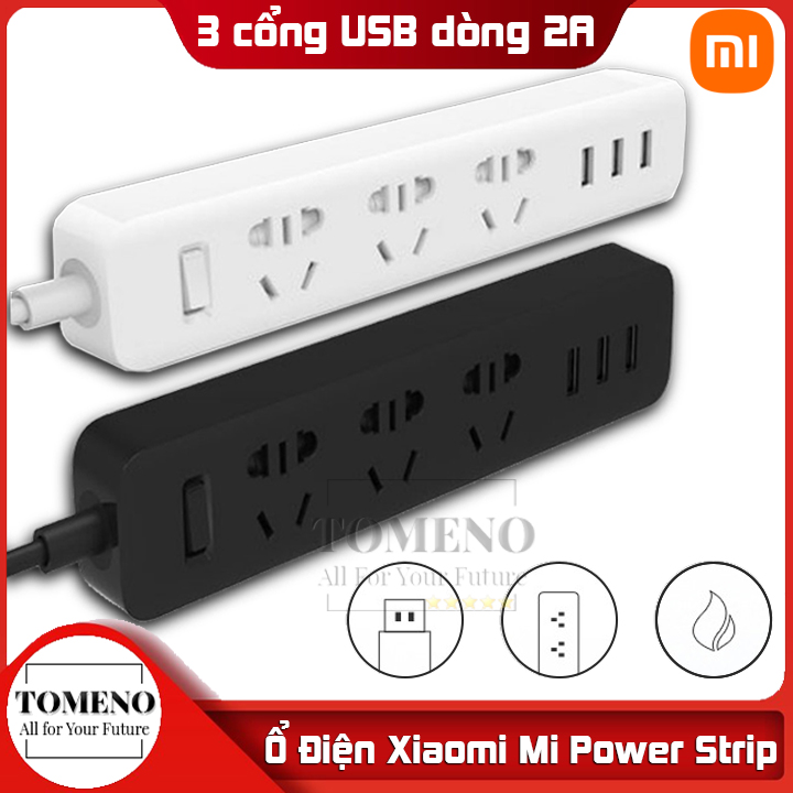 Ổ cắm điện đa năng xiaomi mi power strip thông minh tích hợp 3 khe cắm usb 2a ai tự điều áp ra , ổ cắm điện thông minh , ổ điện , ổ điện đa năng xiaomi , ổ điện xiaomi , ổ cắm điện xiaomi