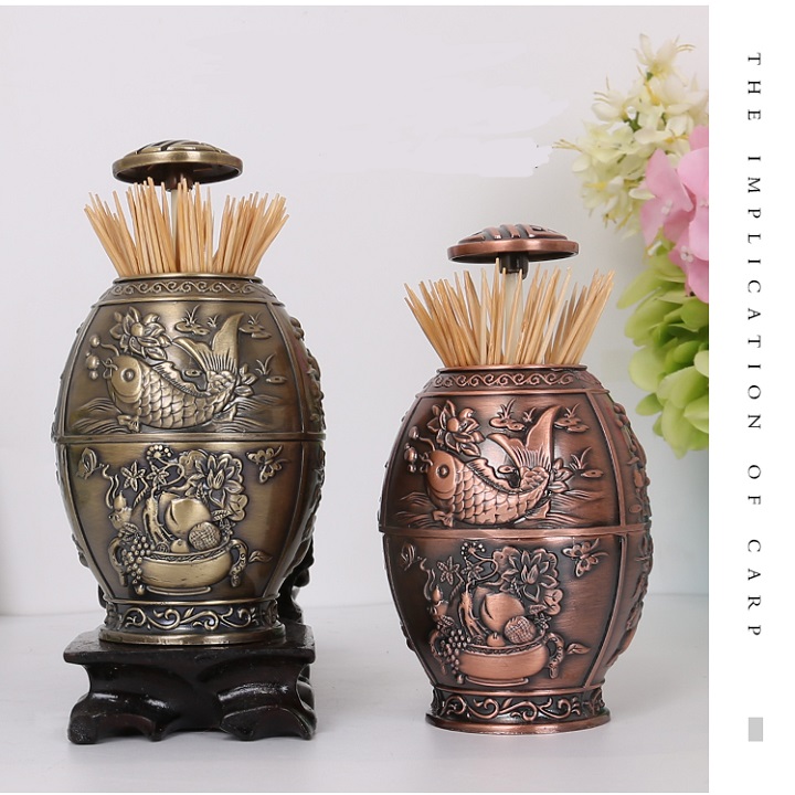 Lọ đựng tăm hợp kim phong cách hoàng gia - nhiều màu sắc