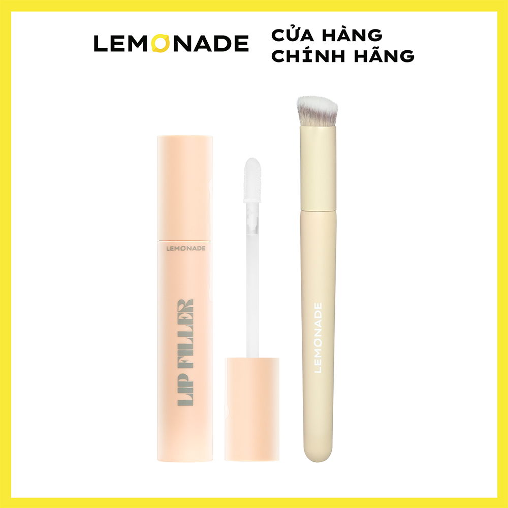 Combo Son lót làm đầy rãnh môi Lemonade Lip Filler 4.5g & Cọ che khuyết điểm Lemonade Concealer Brush 10g