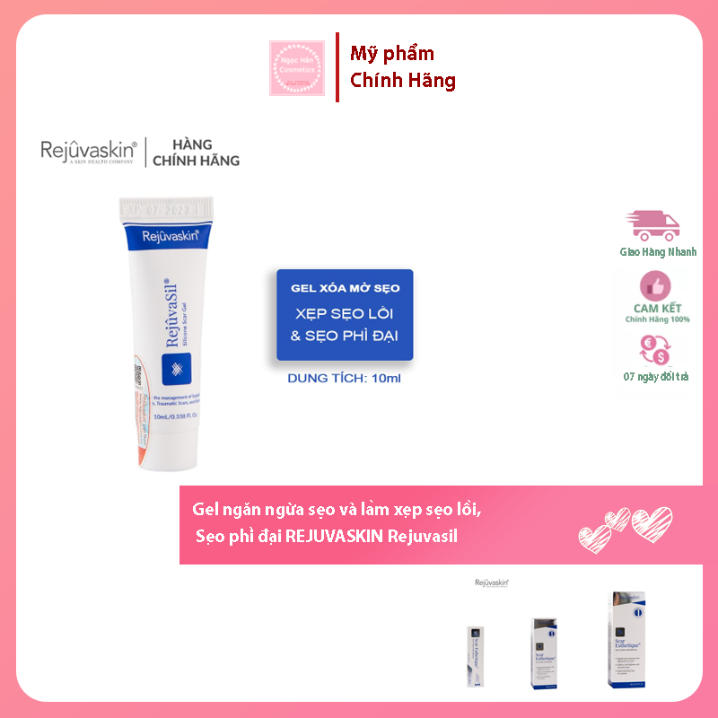 Gel xoá mờ Sẹo Lồi / Phì Đại REJUVASKIN Scar Rejuvasil 10ml - Sản phẩm uy tín được các bác sĩ da liễu và bác sĩ phẫu thuật khuyên dùng