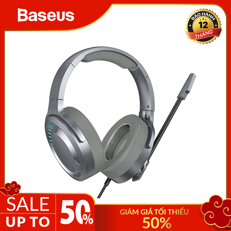 Tai nghe gaming baseus d05, tai nghe chơi game pc 3d đèn led rgb nhiều màu, tai nghe chế độ chơi game/âm nhạc có thể điều chỉnh, kèm micro hd