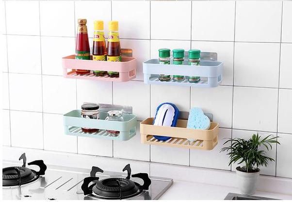 [HCM]Kệ hút chân không đựng đồ nhà bếp nhà tắm vật dụng trong nhà cá nhân hình chữ nhật