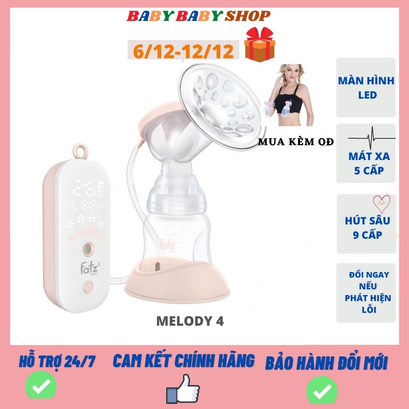 Máy hút sữa điện đơn fatz baby melody máy vắt sữa fatz  melody  5 cấp độ massage và 9 cấp độ hút sữa