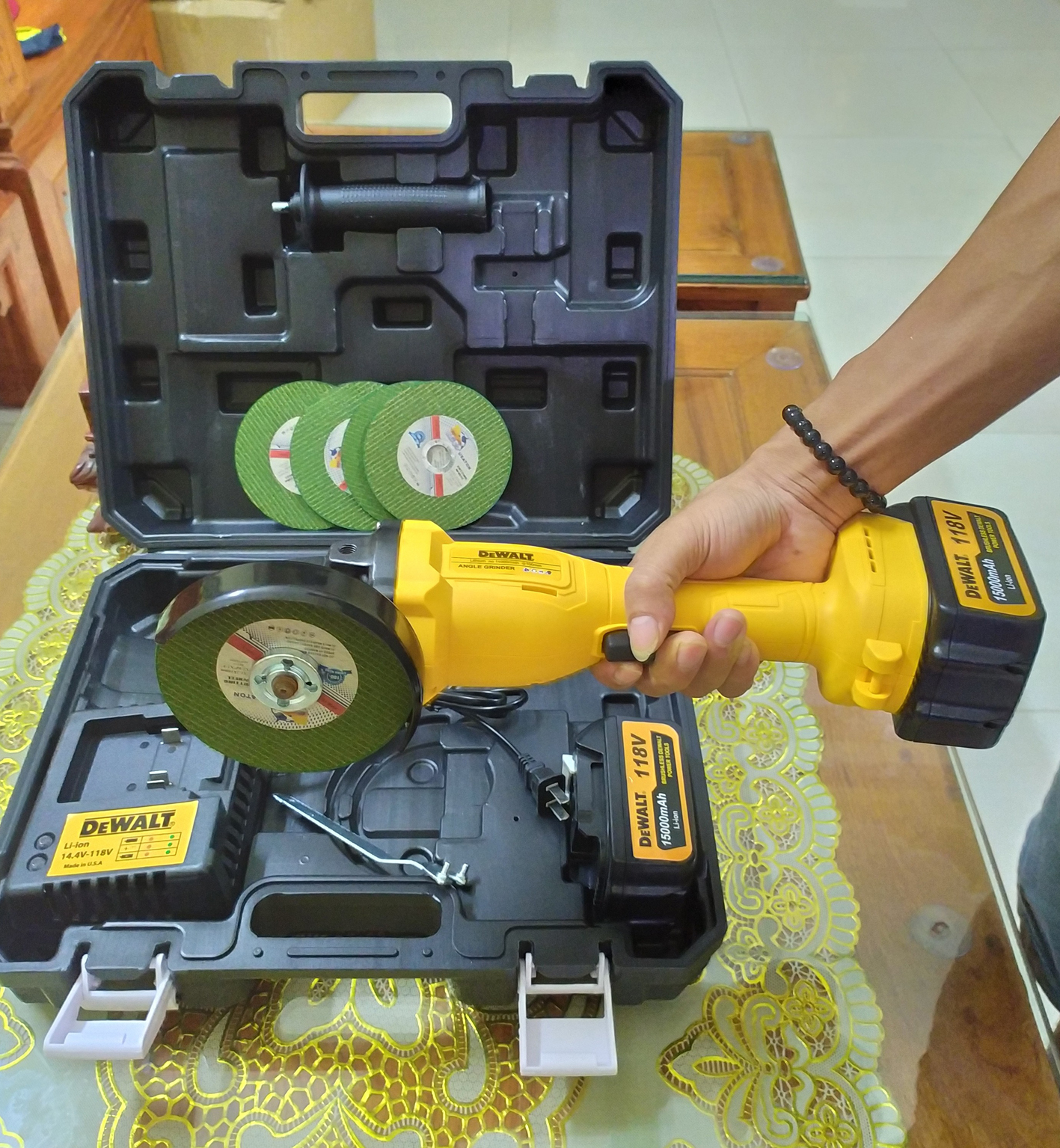 Máy Cắt Mài Cầm Tay DWLT-PIN KHỦNG 118V -Tặng 5 lưỡi cắt