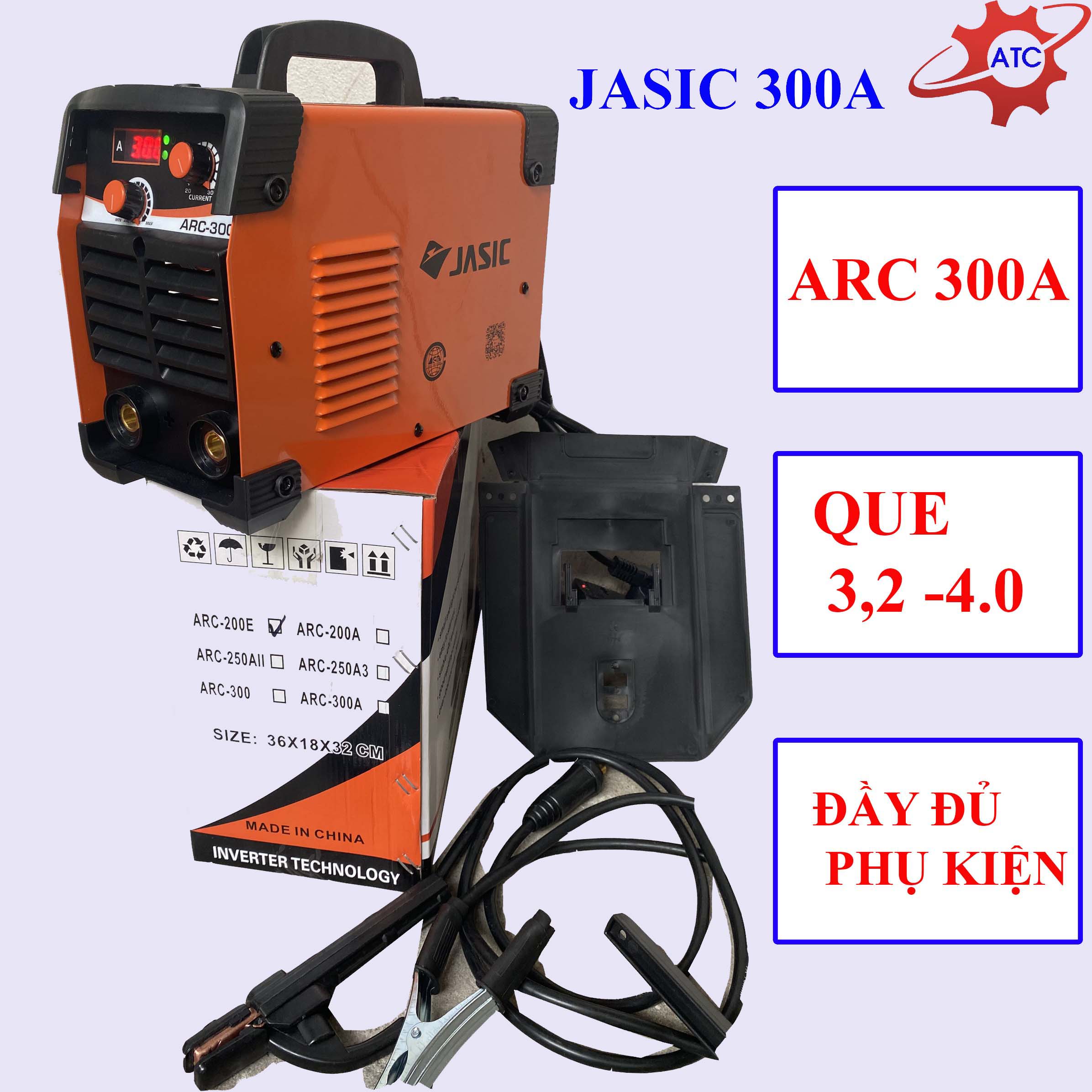 Máy hàn que Jasic Arc 300A- Máy hàn điện tử chuyên que 3.2 và 4 cho thợ công trình