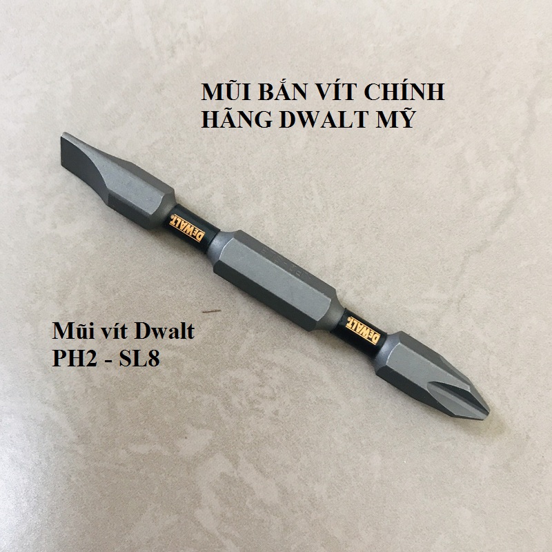 Mũi vít dewalt chính hãng có từ hai đầu ph2