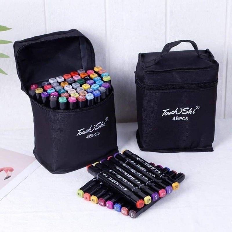 Bộ bút dạ Bút Marker Touch 48 cây Cao Cấp màu 2 đầu cao cấp cho bé