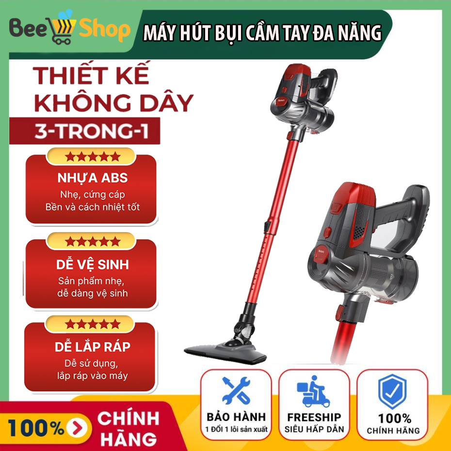 Máy hút bụi cầm tay mini không dây, máy hút bụi sàn nhà, máy hút bụi gia đình, công suất hút 14000Pa, hút liên tục 50 phút, hút bụi giường, hút bụi oto, nhiều đầu hút bụi mọi góc cạnh, cực mạnh - Bảo Hành 12 Tháng