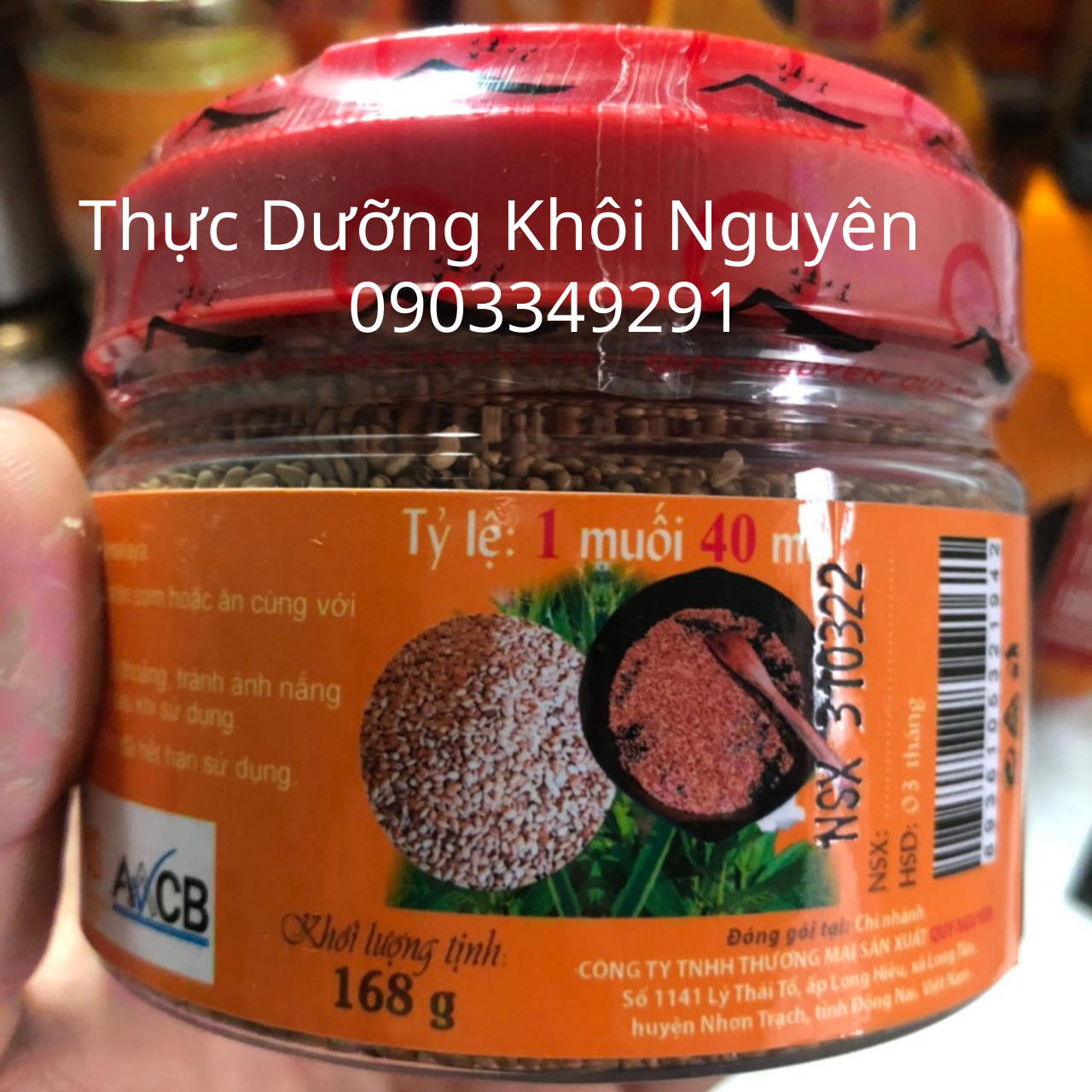 Mè rang muối quy nguyên tỉ lệ 1:40 hũ 168g